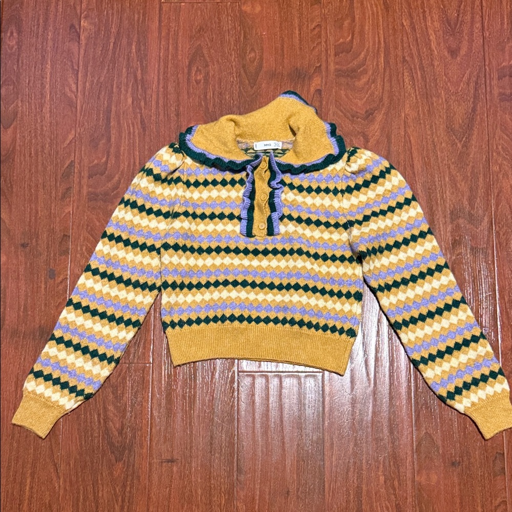 Mango Multicolor Cowl Neck Sweater